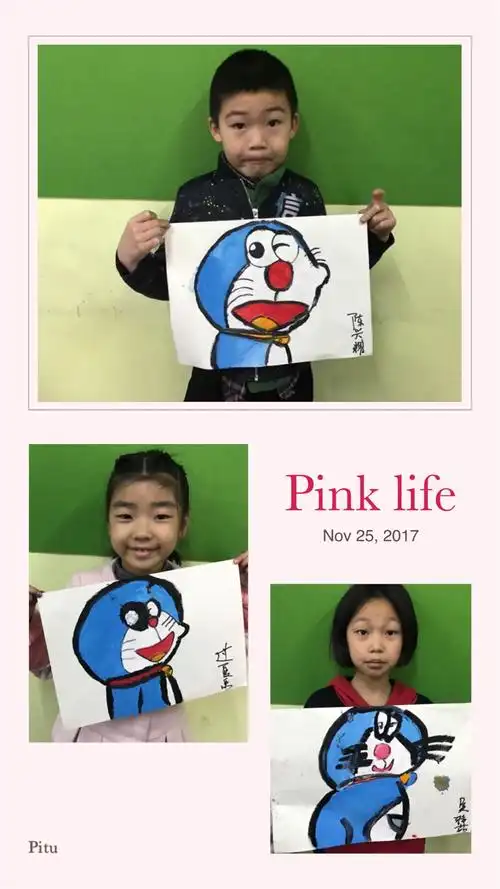 水粉画《机器猫》