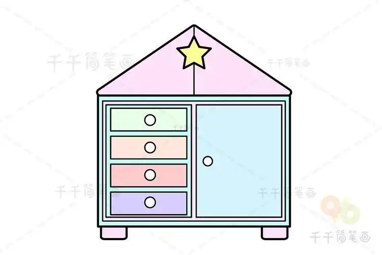 玩具收纳柜简笔画画图片大全教程儿童画柜子简笔画怎么画带抽屉简单