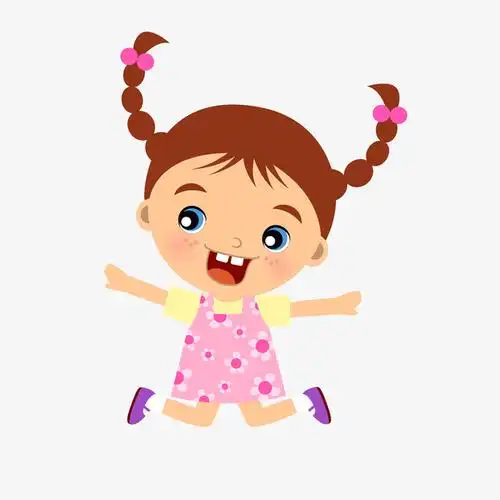 卡通绑辫子的女孩人物设计