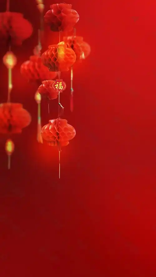 唯美红色灯笼h5背景素材
