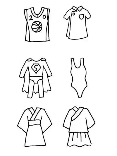 美丽的衣服的简笔画