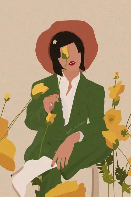 扁平复古人物插画 - 是愤怒的小太阳啊 - 原创作品 - 视觉中国(shijue