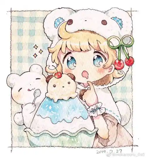 水彩动漫动漫插画#蓝色主题#唯美#水彩【宫崎羽音】水彩绘画少女动漫