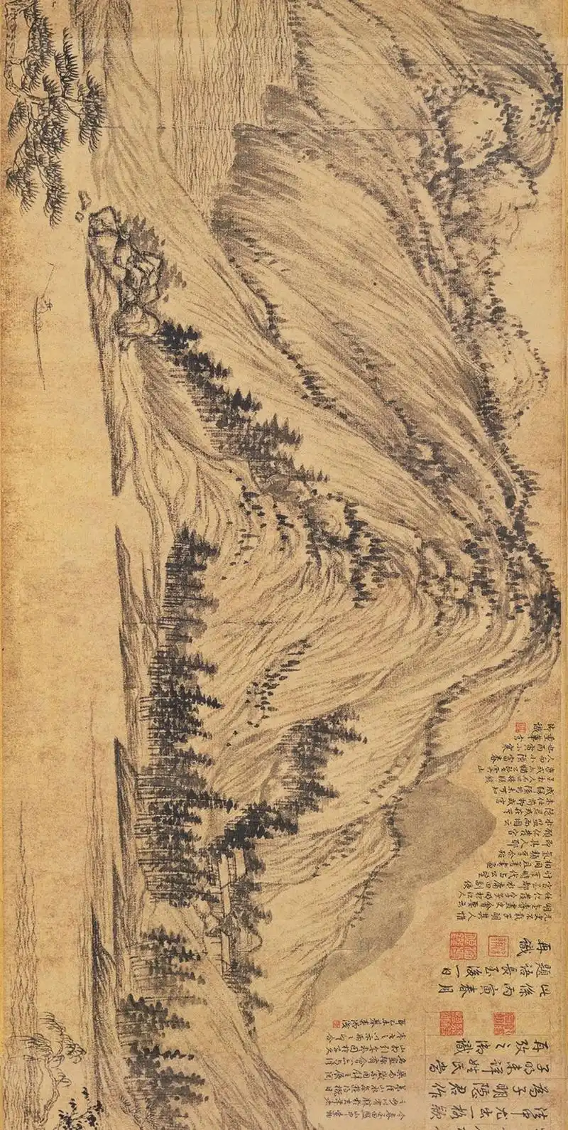 中国十大传世名画富春山居图下