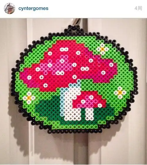 拼豆图案搜集之森系拼豆,小蘑菇