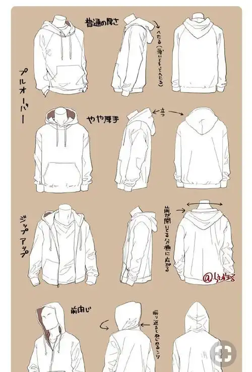 绘画教程#卫衣帽衫的画法