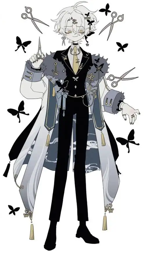 自带病娇属性的正太少年人物插画服装设计非常帅气