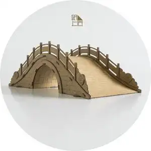 石拱桥纸上匠手工模型摆件中国古建筑文创小桥建筑物纸模景观