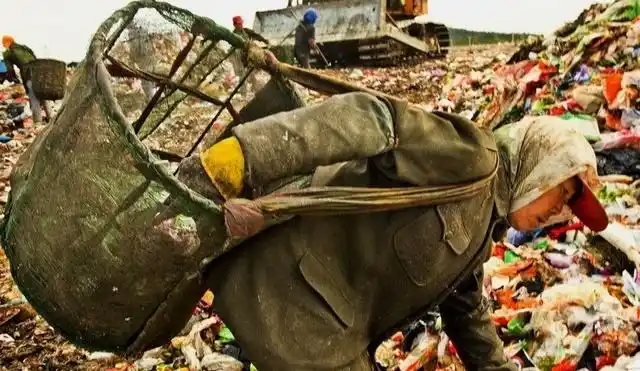 图看"垃圾山"上的拾荒者,背后定有心酸与无奈