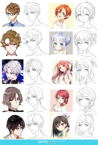 作业:从零开始学动漫之动漫人物头发的画法与训练技巧 - 小白