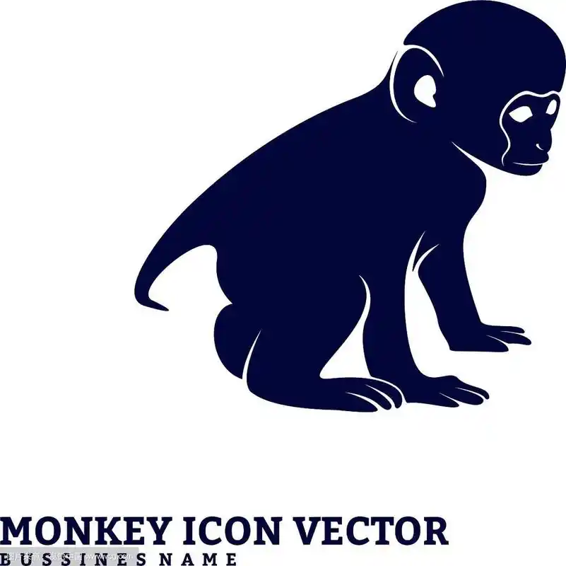 猴子设计剪影猴子