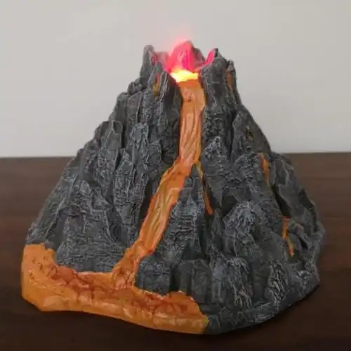火山模型喷雾动态仿真火山玩具恐龙动物场景模型摆件火山喷发送树