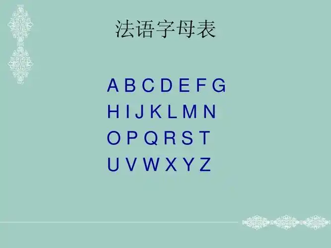 法语字母表 abcdefg hijklmn opqrst uvwxyz
