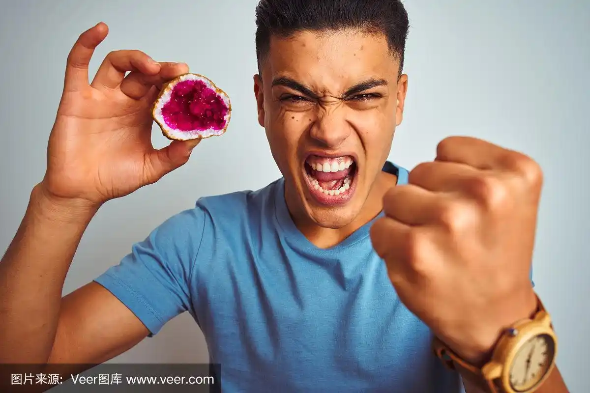 奇异的,白色背景,男人,生气,不高兴的