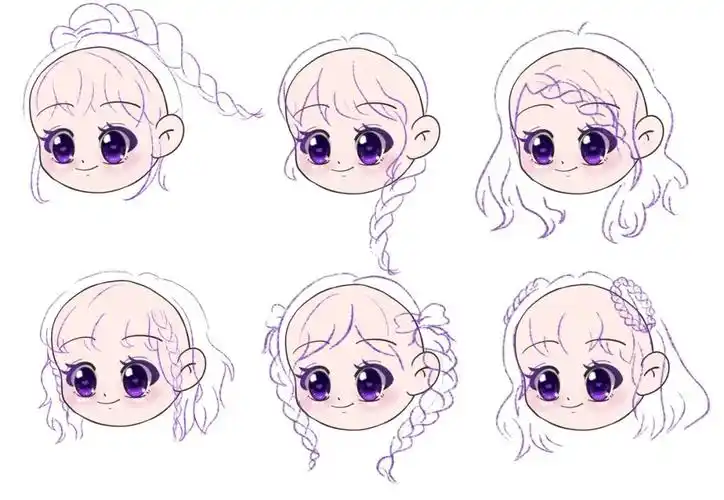 q版人物学习麻花辫