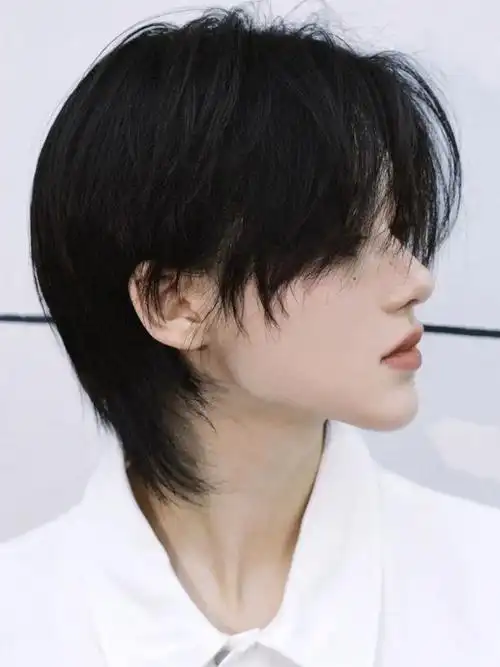 狼尾鲻鱼头男女通用假发网红同款日系武士头长直发帅气减龄假发套