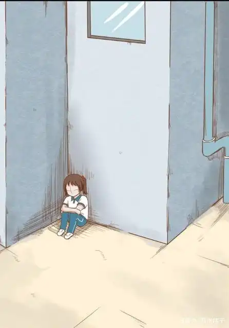 收到创伤的女生独自蹲在角落发呆,没想到小熙却走了过来!