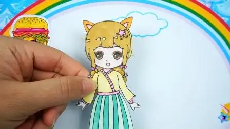 十二星座古风汉服手绘,狮子座女孩纸娃娃手工贴纸