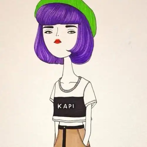泰国插画师kapi笔下的卡通女孩又萌又酷又带点复古味道很适合做头像哦