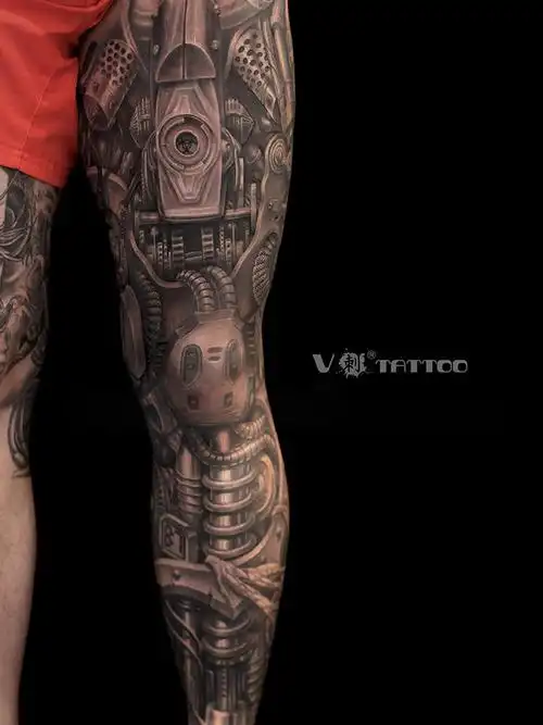 机械师的机械腿_纹身图案手稿图片_阿v的纹身作品集