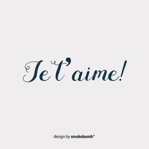 smokebomb创意防水纹身贴纸 文字系列 法语:我爱你情侣专用七夕