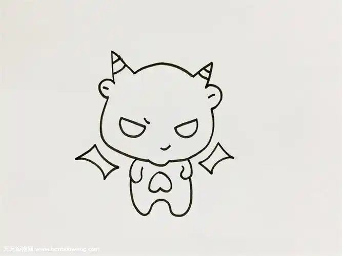 天使与恶魔简笔画教程