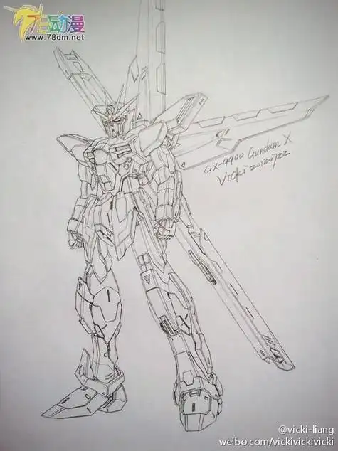 高达简笔画法卡通可爱