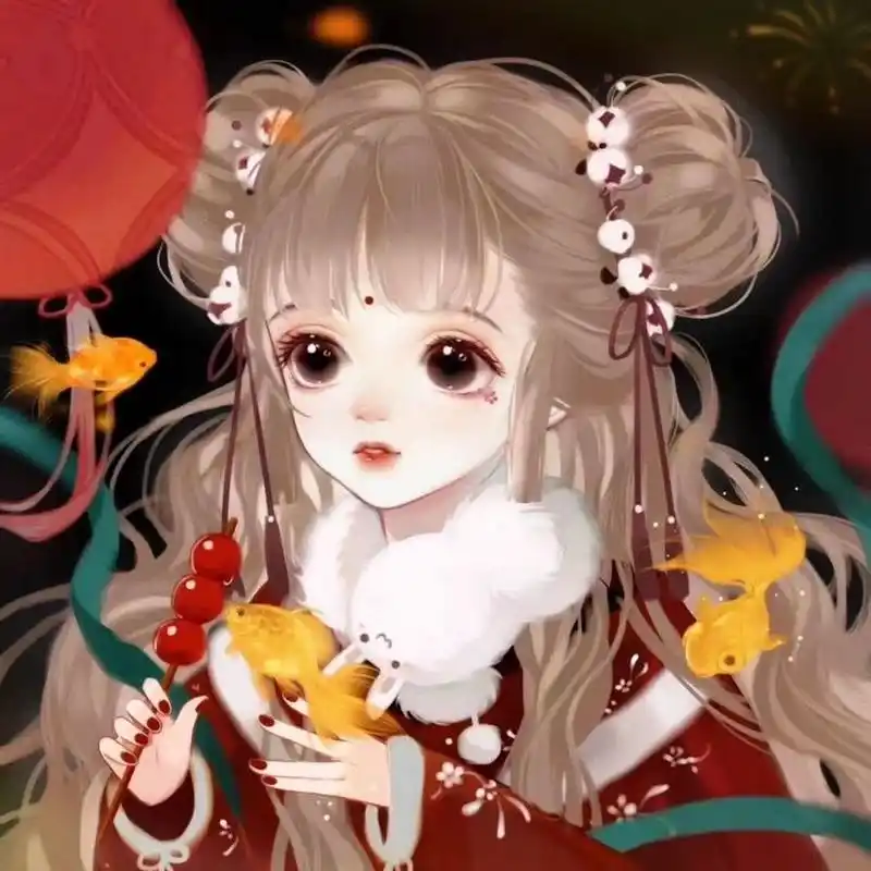 新年头像 该换了哦～～红红火火过大年动漫头像,可爱温柔灵动小仙女