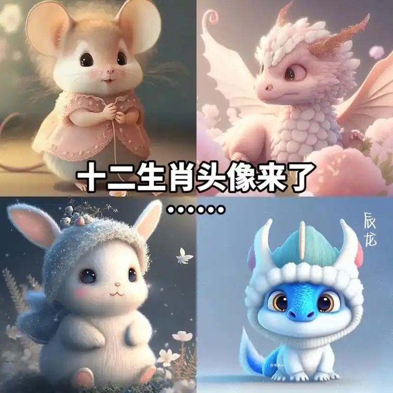 超可爱十二生肖头像合集,肯定有你喜欢的#优质头像 #生肖头像 - 抖音