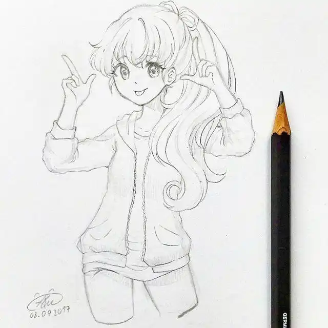 二次元美少女黑白线稿图,缺手绘素材的还不赶紧保存