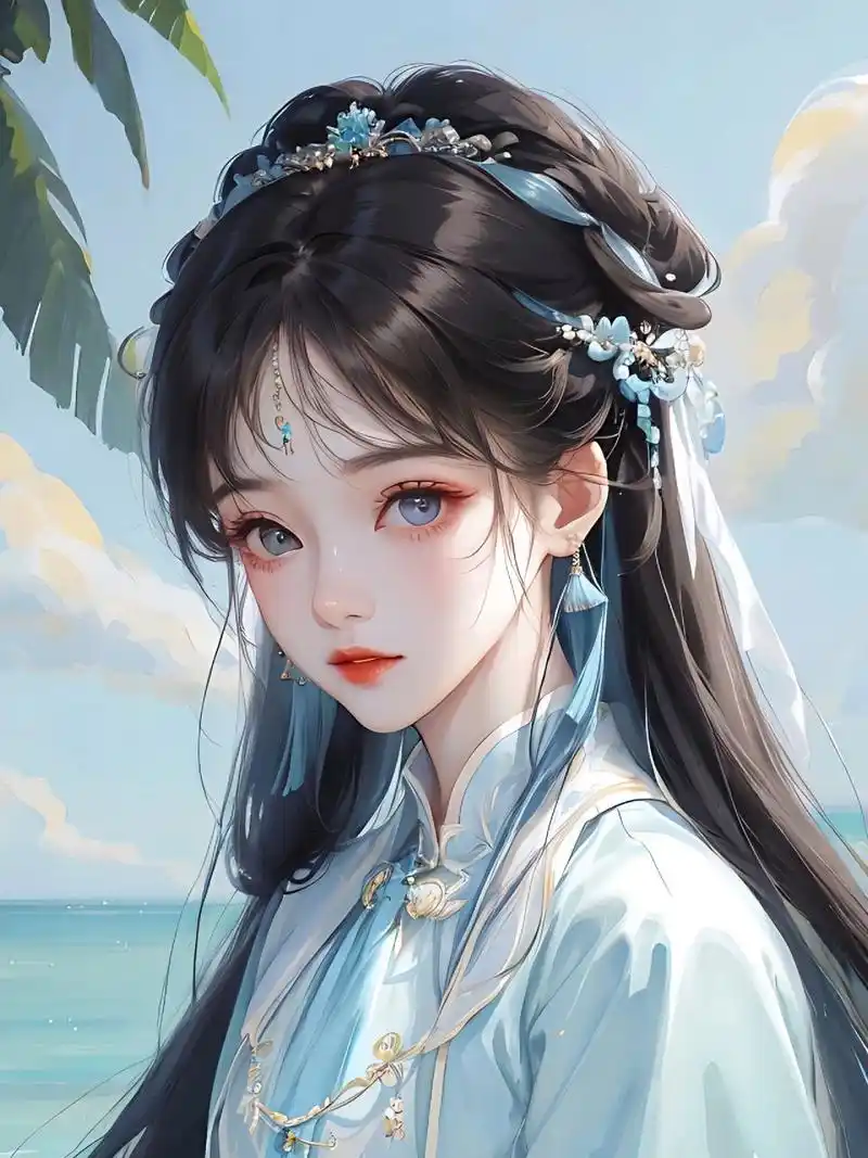 女生头像|古风头像|壁纸头像|蓝衣 蓝衣系列, 每天都沉迷女儿们的美貌