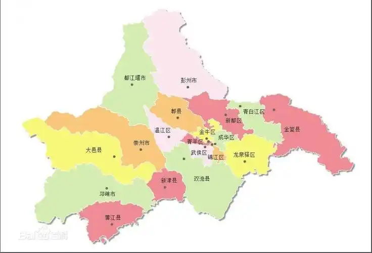 四川省成都市有多少个县地图成都市有6个县,如图所示
