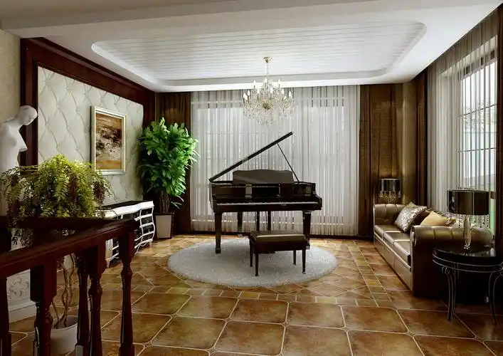 韵味美式音乐室-谷居家居装修设计效果图