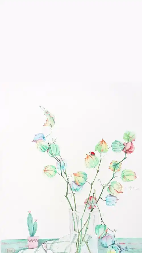 小清新文艺水彩手绘手机壁纸