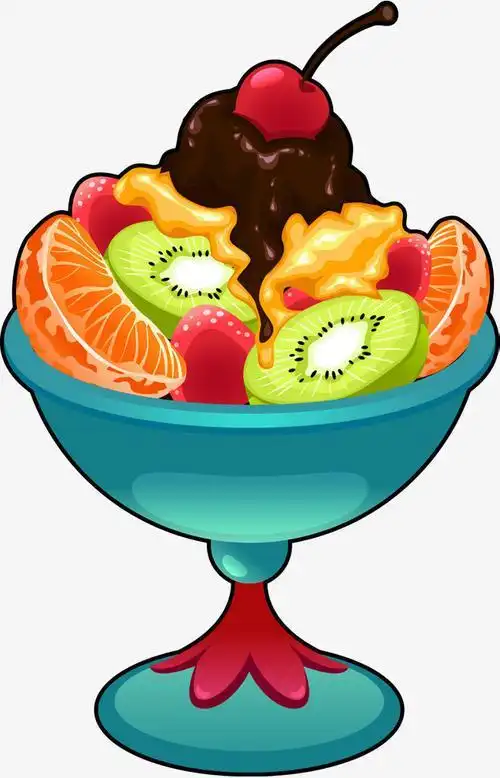 水果沙拉彩色简笔画