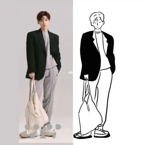 手帐本简笔画白敬亭