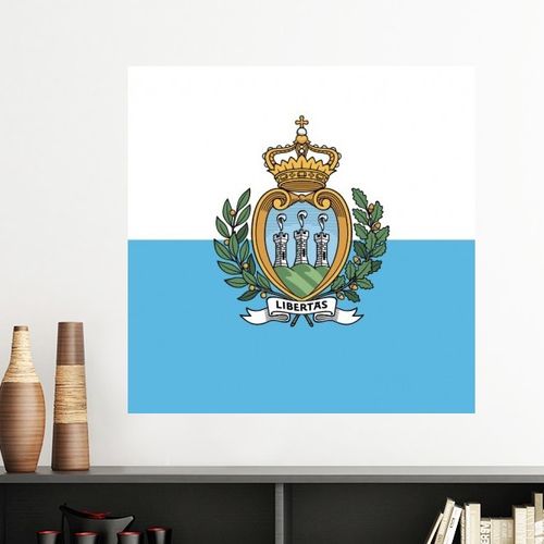 圣马力诺国旗欧洲国家象征符号图案墙贴壁纸房间贴花