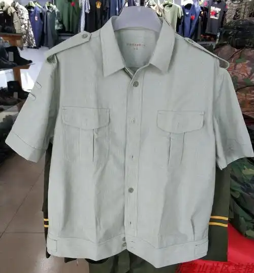 老式服装库存99陆短袖夹克夏服上衣 老红军老军条纹短袖衬衣战友聚会