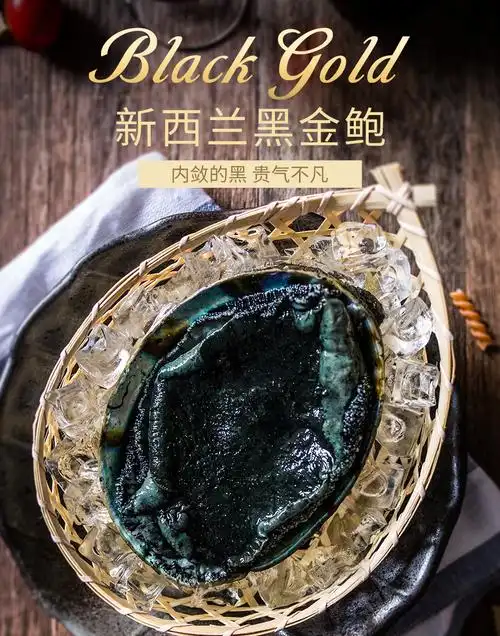 品珍鲜活新西兰黑金鲍600450g只刺身级送礼大鲍鱼真空包装黑边鲍鱼