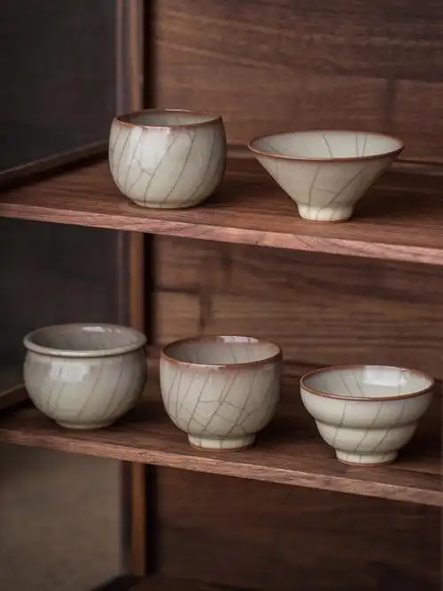 龙泉茶杯个人专用青瓷传世哥窑主人杯单杯高端陶瓷功夫茶具品茗杯