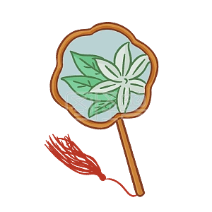 图怪兽原创元素手绘卡通大暑扇子蒲扇