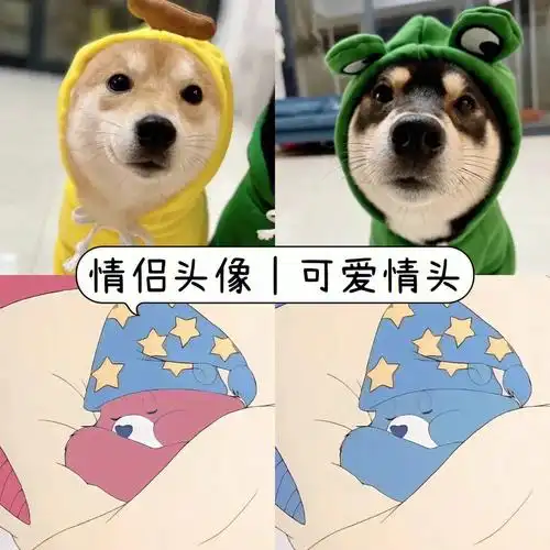 可爱搞怪沙雕情侣头像向上阳光活泼有趣