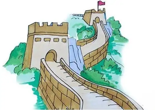 长城侧面简笔画 - 简单简笔画