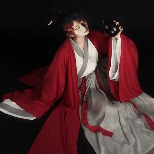 江南汉唐汉服黑色女黑暗系黑红兰若庭重回魏晋超仙衣锦净然汉服馆