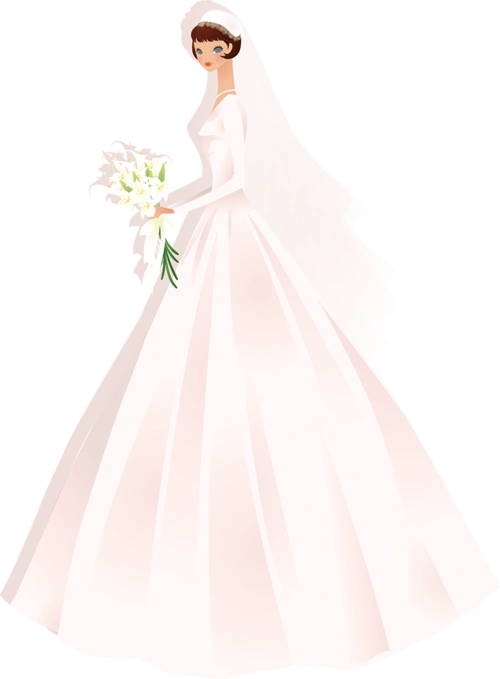 婚纱卡通手绘装饰元素