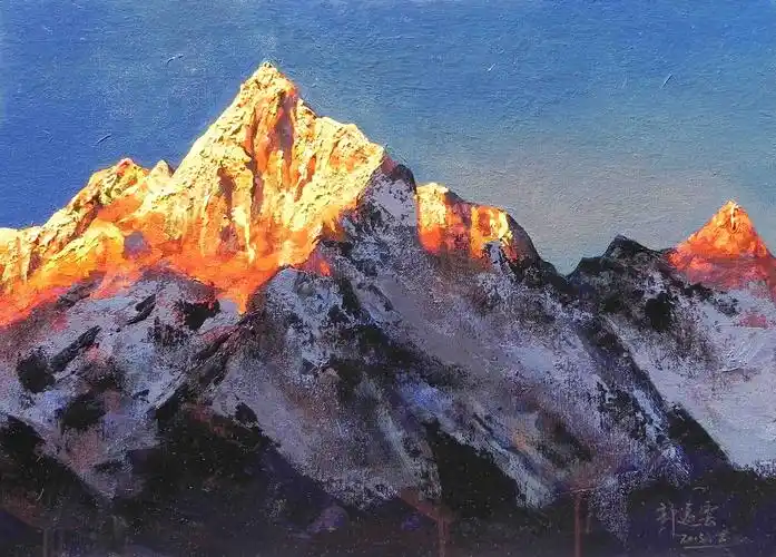 许逸云油画作品《雪山之巅》