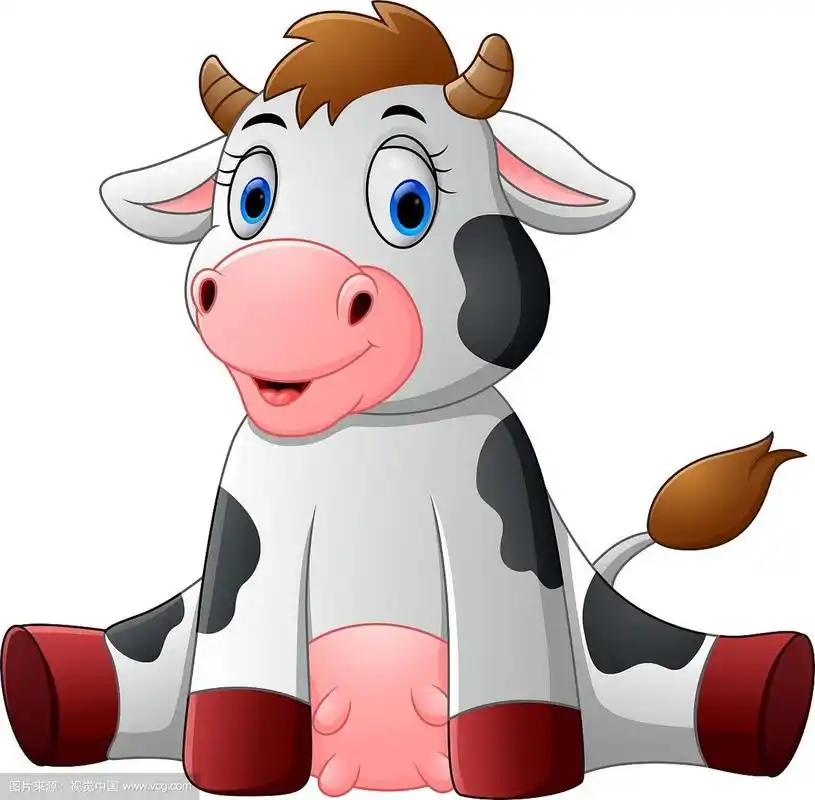可爱的小牛卡通