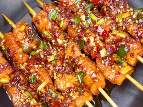 烧烤串五花肉美食小吃