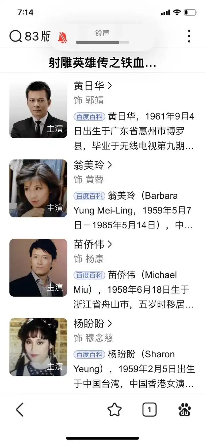 晒一波83版射雕演员表,谁才是你心中的神#射雕英雄传 #老戏 - 抖音