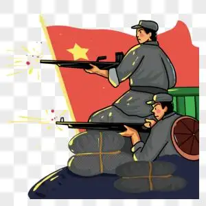 卡通军人打仗图图片素材